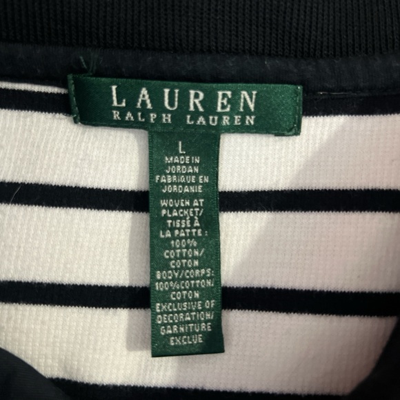 Ralph Lauren Blue/White Striped Nautical Women's Sweater Shawl Neck Size Large - Picture 5 of 8